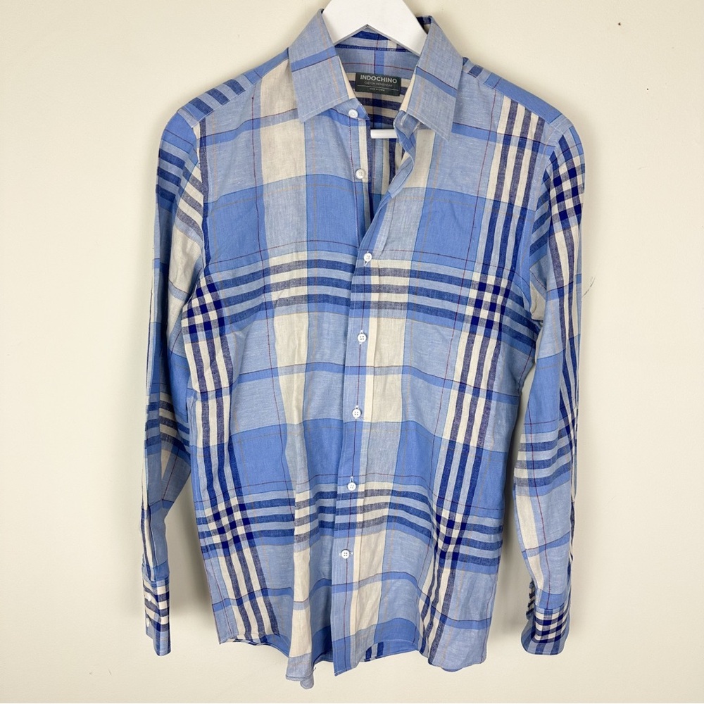 Indochino Linen Plaid Button Down Shirt